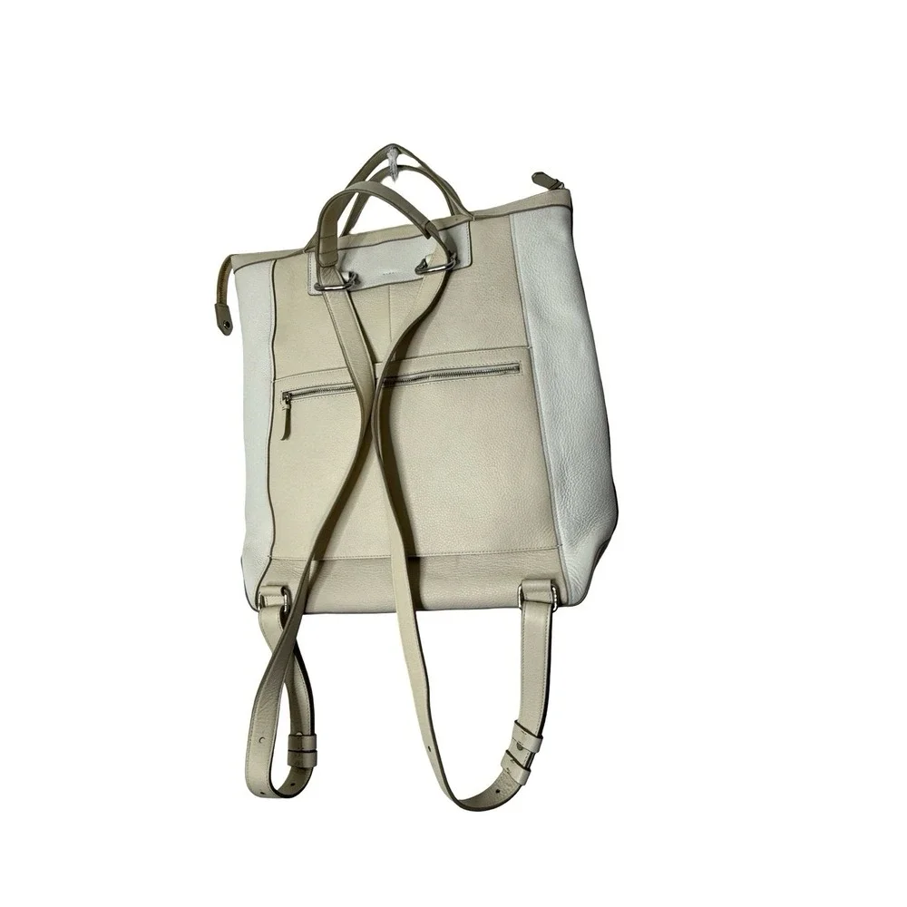COLE HAAN Backpack Grand Ambition colorblock cream gray Solid Rucksack Leather
